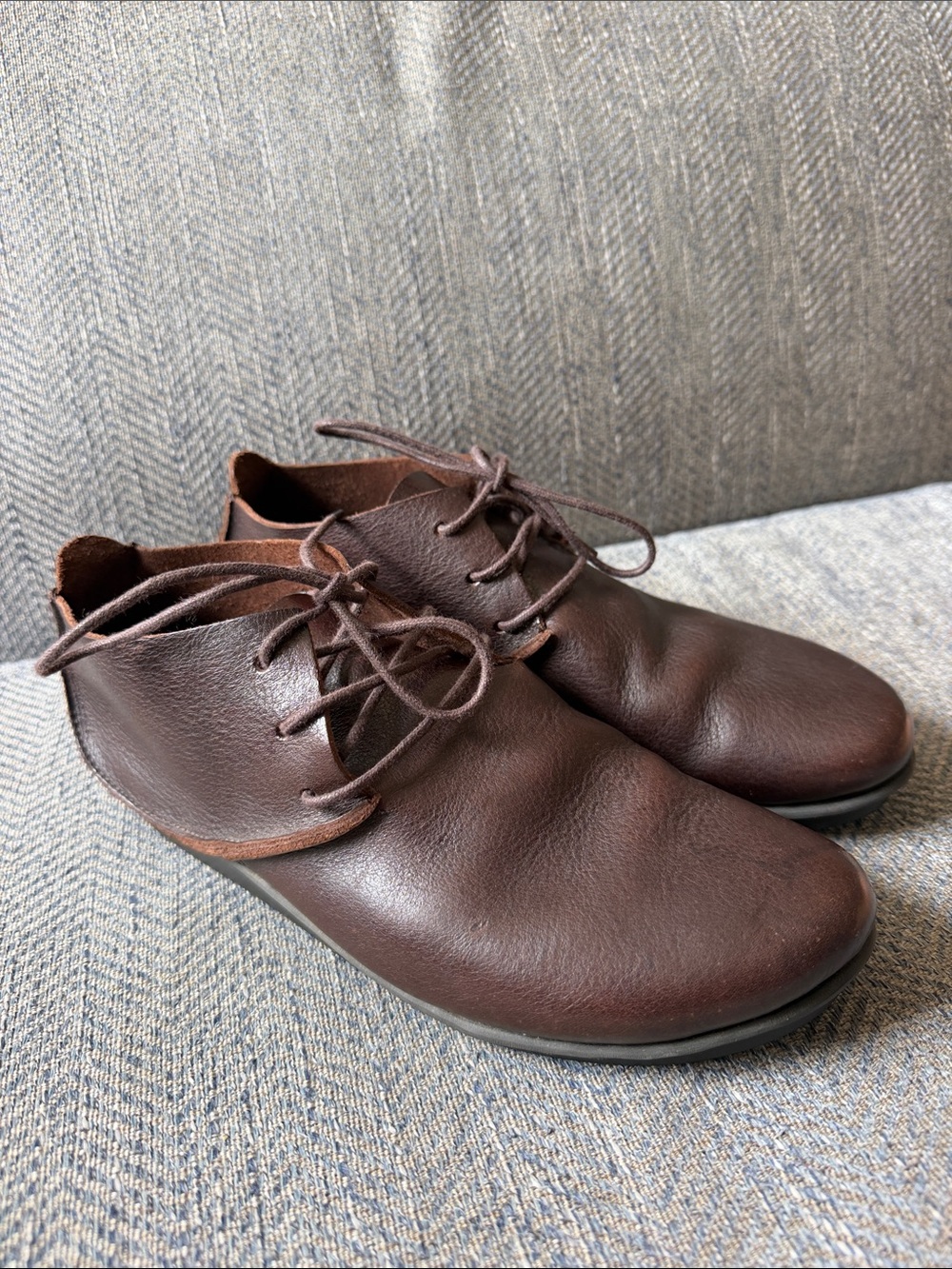Trippen Women’s Brown Leather Lace Up Ankle Booties Size: 39